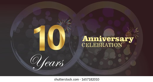 Plantilla vectorial de logotipo de 10 años. Diseño para banner, tarjetas de felicitación o impresión