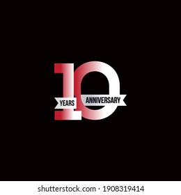10 Anniversary logotype design, Celebrating Anniversary Colorful Logo for celebration event, invitation, greeting, web template, Flyer and booklet, Play symbol, Colors logo vector