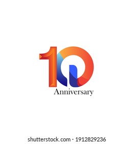 Diseño de plantilla de logotipo para banner, afiche, ilustrador de vectores de tarjetas de 10 años