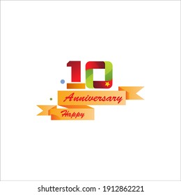 10 Jubiläum logotype Template Design für Banner, Poster, Karten, Vektorgrafik-Illustrator