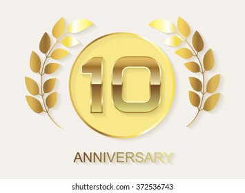 10 anniversary template design.10 year anniversary.Vector illustration.