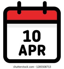 10. April - Calendar Icon - Vector Illustration - Vector