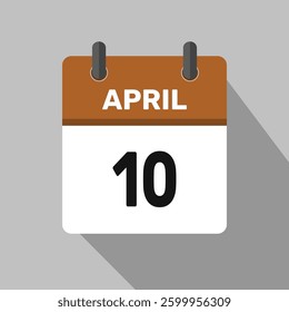 10 april calendar icon vector month date number illustration design