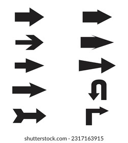 10 Arrow Symbols Vector Illustration