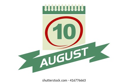  10 August Calendar with Ribbon