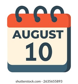 10 august calendar vector on white background
Vector calendar with date