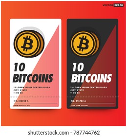 10 Bitcoins Card with Text Template and Number