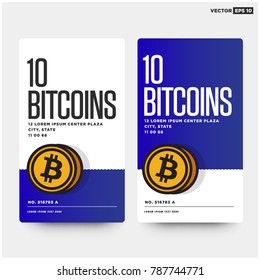10 Bitcoins Card with Text Template and Number