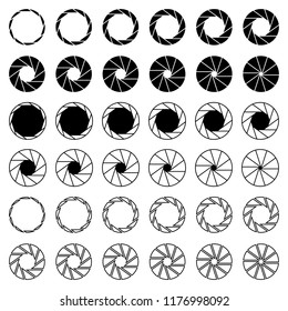 10 Blades Camera Aperture Shutter Icons