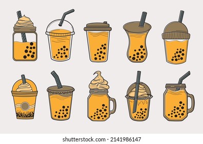 10 Boba Milk Tea Illustrations