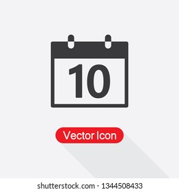 10 Calendar Icon Vector Illustration Eps10