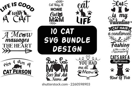 10 CAT SVG BUNDLE DESIGN
