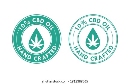 10% CBD oil logo template illustration