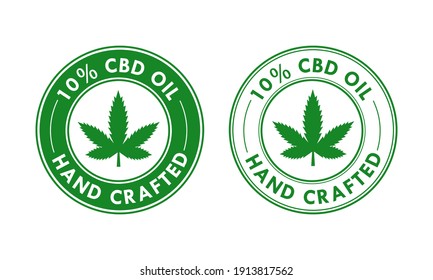 10 % cbd oil logo template illustration