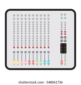 10 Channel Sound Mixer board  Vector Illustration