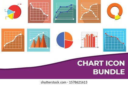 10 Chart Icon Bundle Vector Design