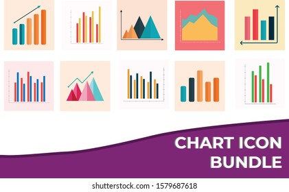 
10 Chart Icon Bundle Vector Design