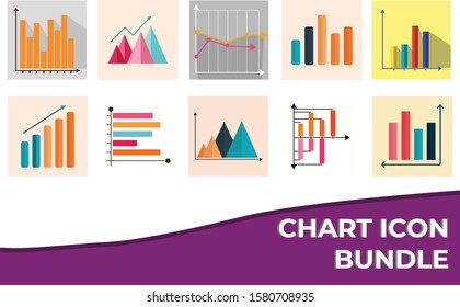 10 Chart Icon Bundle Vector Design