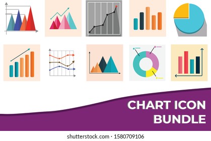 10 Chart Icon Bundle Vector Design