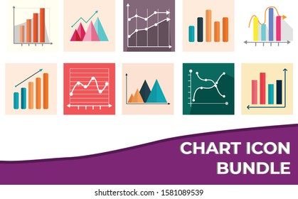 10 Chart Icon Bundle Vector Design