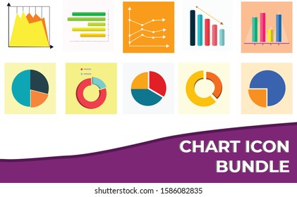 10 Chart Icon Bundle Vector Design