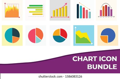 10 Chart Icon Bundle Vector Design