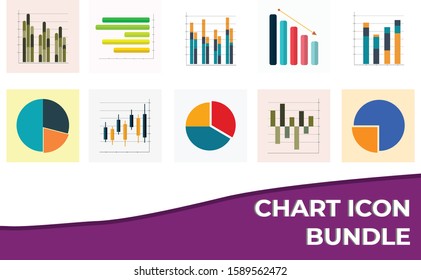 10 Chart Icon Bundle Vector Design