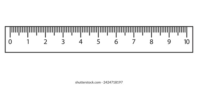 A 10 cm ruler in outline and vector format.