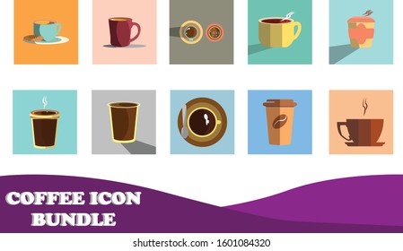 10 Coffee Icon Bundle Vector Design