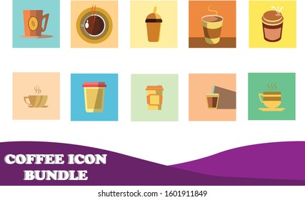 10 Coffee Icon Bundle Vector Design