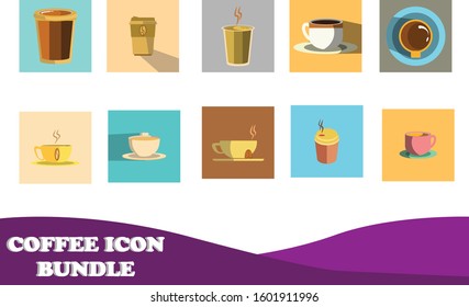 10 Coffee Icon Bundle Vector Design