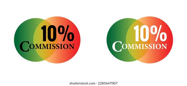 10% commission gradient iconic vector set