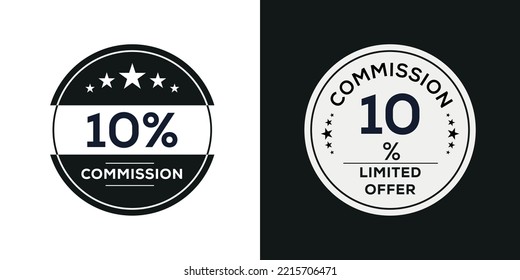 10% Commission limited offer, Vector label.