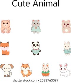 10 Cute Animal Icon Set