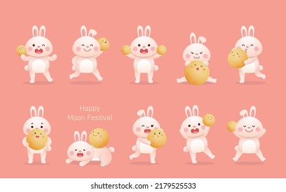 10 personajes de mascota de conejo con luna, festivales tradicionales en China y Taiwán: Festival de Mediados de Otoño