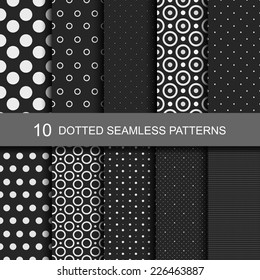 10 Dark geometric seamless patterns