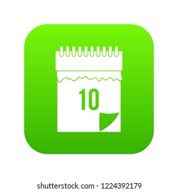 10 date calendar icon digital green for any design isolated on white vector illustration