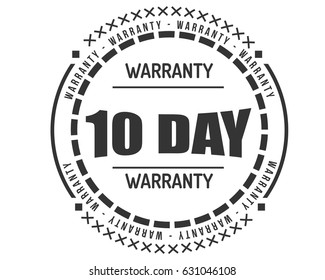 10 day black warranty vector