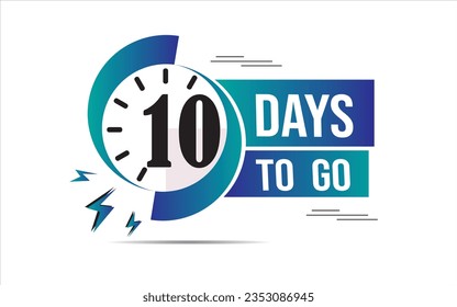 10 day to go last countdown ten day go sale price offer promo deal timer, 10 days only, Countdown left days banner. count time sale. Vector illustration, number of days left badge for sale