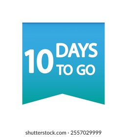 10 days countdown. Number ten alert. Vector day icon. Event countdown symbol.