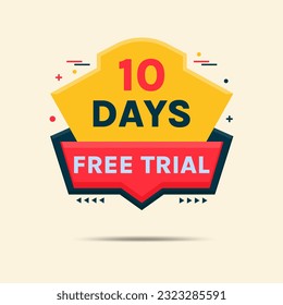 10 days free trial button label clipart vector