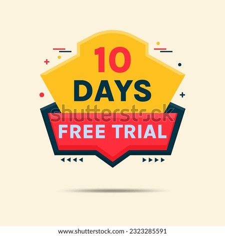 10 days free trial button label clipart vector