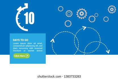 10 days to go banner. flat style