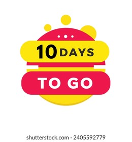 10 days to go countdown banner with megaphone. Modern design days left icon. count time sale announcement vector.