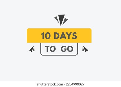 10 days to go countdown template. ten day Countdown left days banner design

