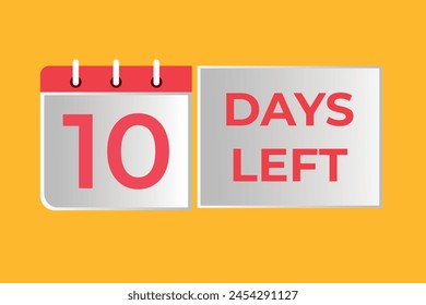 10 días para la Plantilla de cuenta regresiva. 10 días Cuenta atrás días de diseño de Anuncio. Quedan 10 días de cuenta regresiva