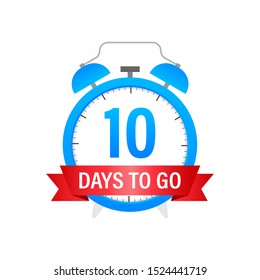10 days to go flat icon. Vector stock illustration.