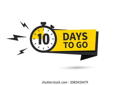 
10 days to go flat icon. Vector stock illustration.
