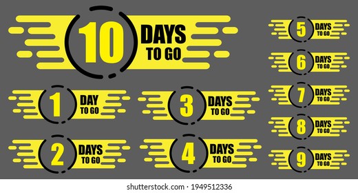 10 days to go. Promotion, special discount. Discount sale. Stock image. Vector illustration. EPS 10.