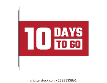 10 days to go red banner design vector illustration